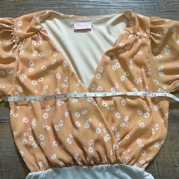 Pink Lily golden yellow floral bodysuit - Picture 9 of 16